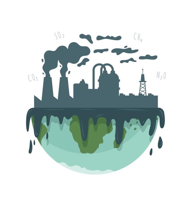 Pollution of nature and ecology. Modern problem. Chemical waste. Vector illustration of a plant with chimneys and smoke Environment Issues Poster, Greenwashing Illustration, Pollution Graphic Design, Deforestation Illustration, Sustainability Illustration, Pollution Illustration, Sound Pollution, Pollution Pictures, Pollution Poster