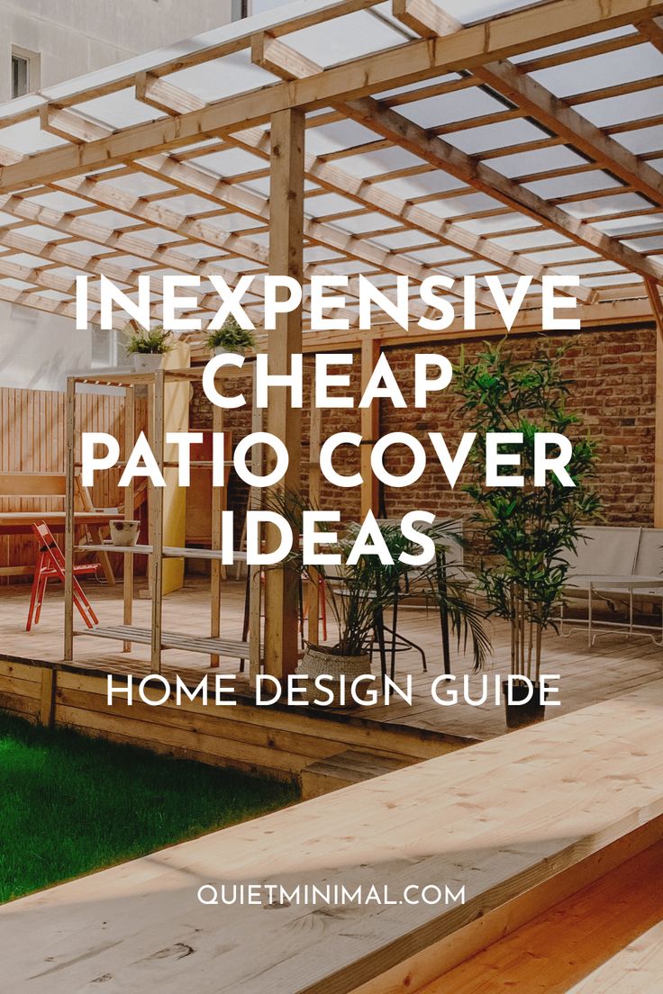 a patio covered in grass with text overlay that reads, expensive cheap patio cover ideas home design guide