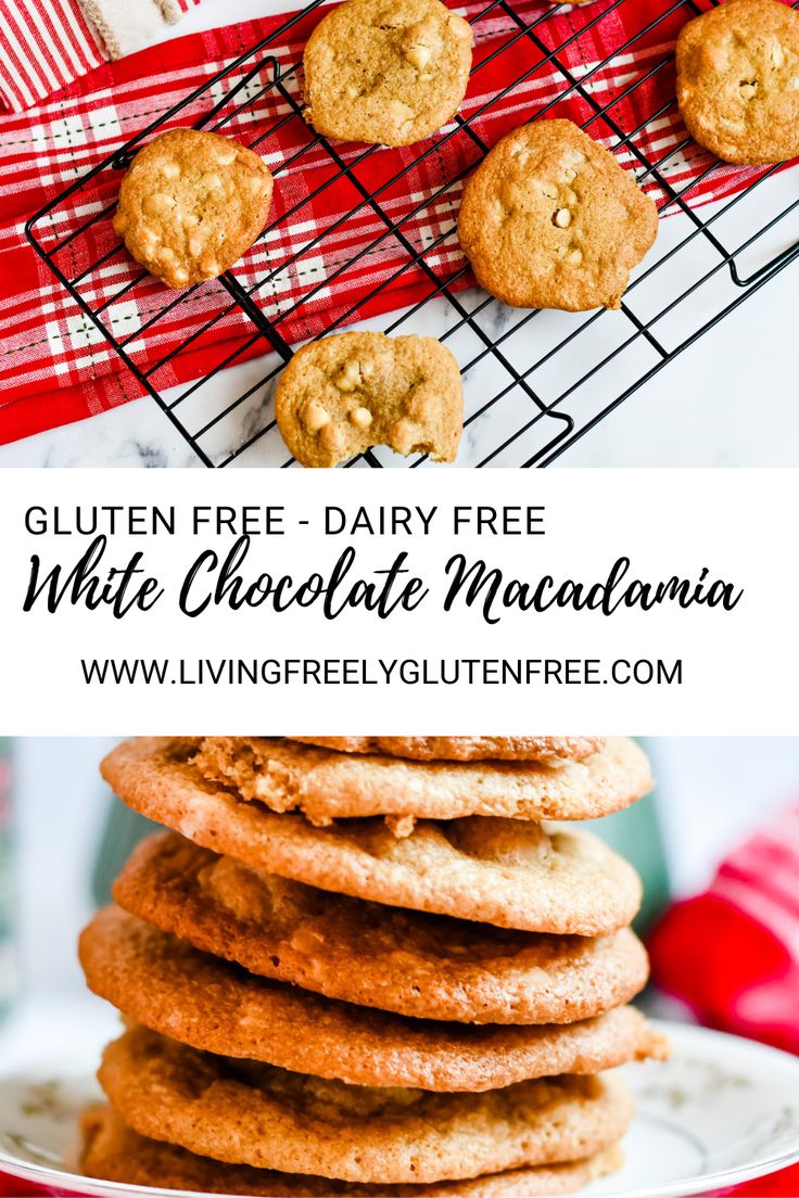 gluten free dairy - free white chocolate macaroni cookies on a plate