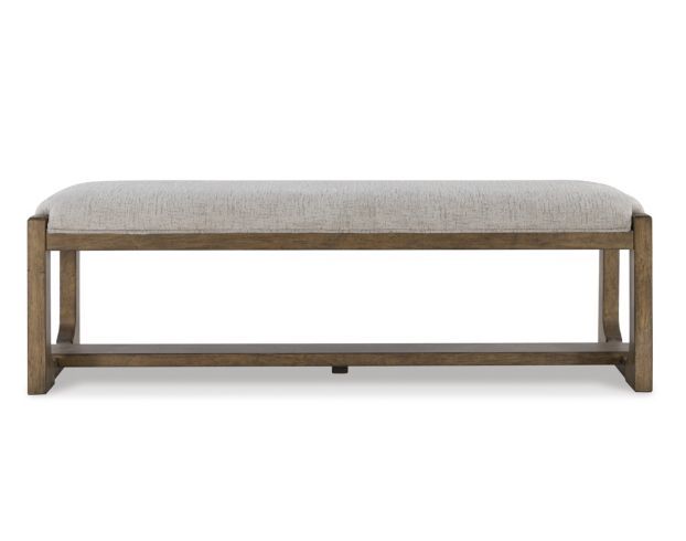 The Ashley Cabalynn Dining Bench sits comfortably at the intersection of modern lodge and farmhouse aesthetics. Your warm and welcoming disposition is reflected in its charming architectural elements and neutral textural fabric. Even with its poise, the bench remains practical with its durable wood base. Its beige cushioned seat invites you to linger longer at the table, defining your dining room with reliable function and style. Upholstered Dining Bench, Modern Lodge, Upholstery Foam, Extension Table, Furniture Market, Dining Benches, Kids Bedroom Sets, Dining Room Bench, At The Table