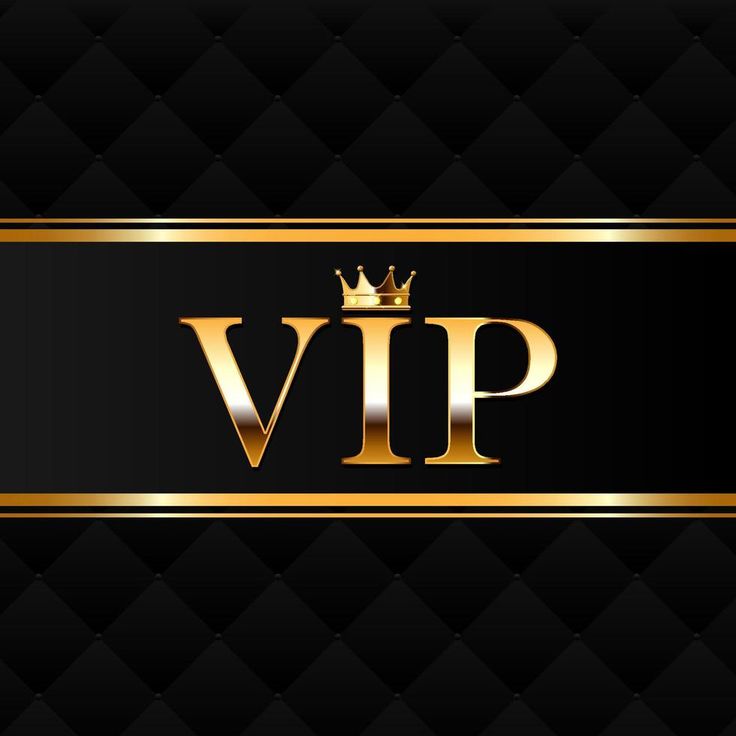 a black and gold background with the word,'vip'written on it