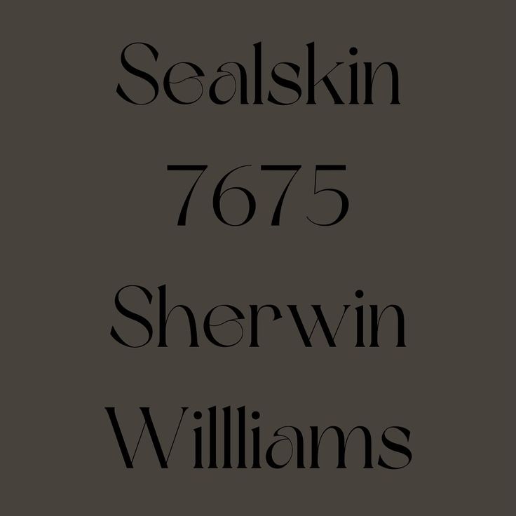 some type of font that is black and white with the words sealskin 767 sher