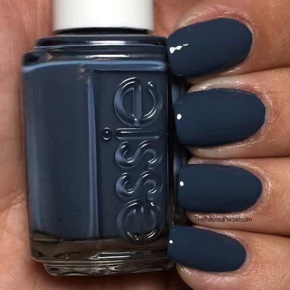 Dark Blue Nail, Dark Blue Nail Polish, Stars Nails, Nail Polish Hacks, Nagellack Trends, Nail Colors Winter, Blue Nail Polish, Grayish Blue, Blue Nail