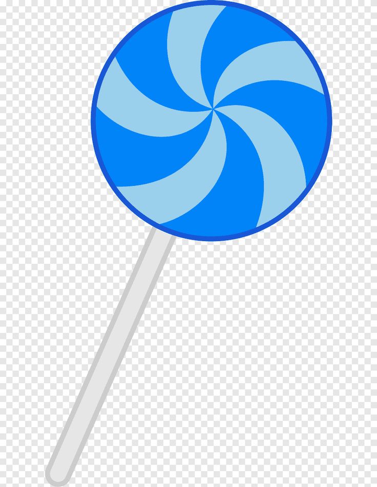 a blue and white lollipop on a stick, with no background png