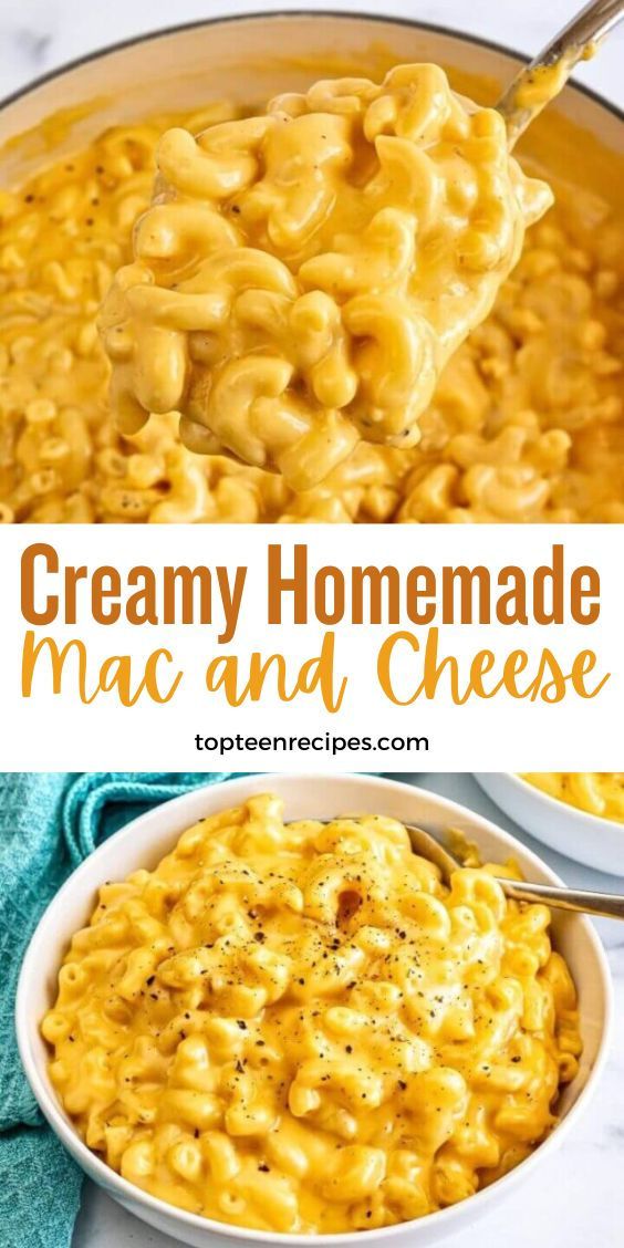 creamy homemade macaroni and cheese in a white bowl