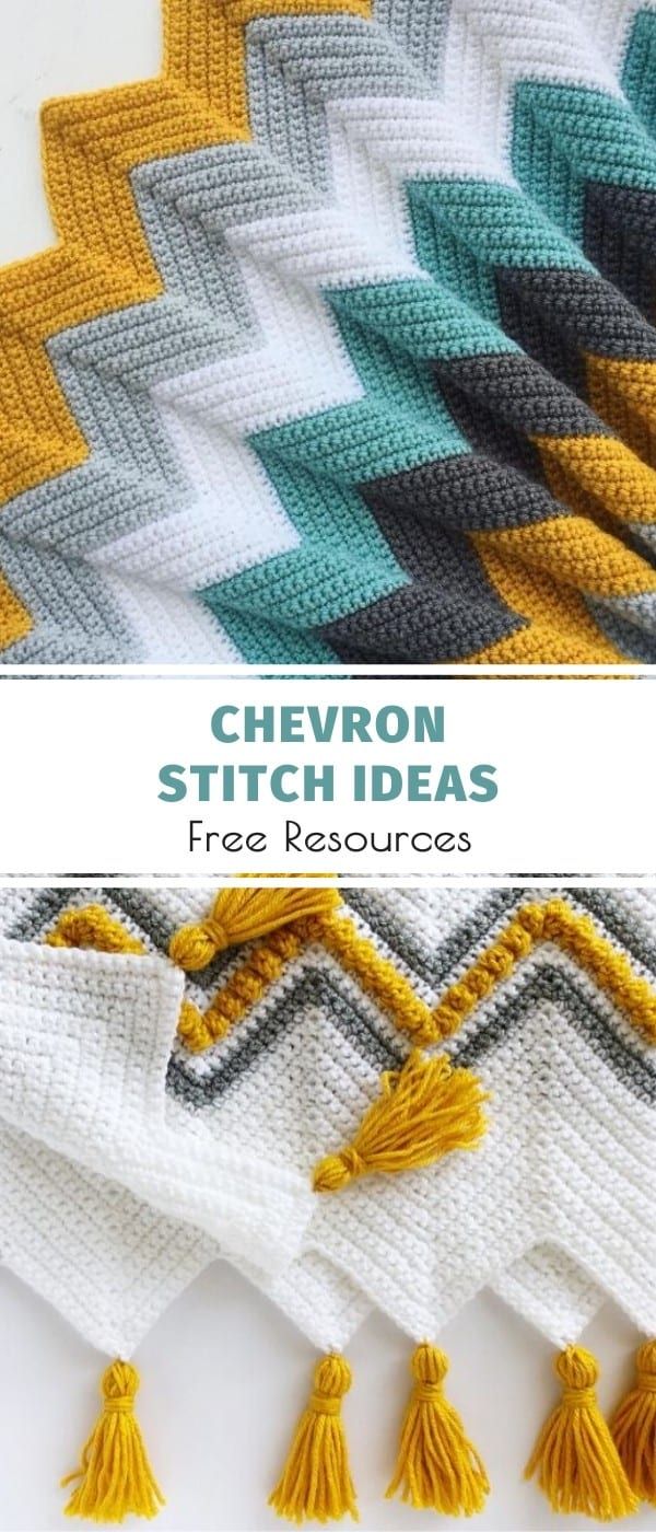 crochet chevron stitch ideas with text overlay