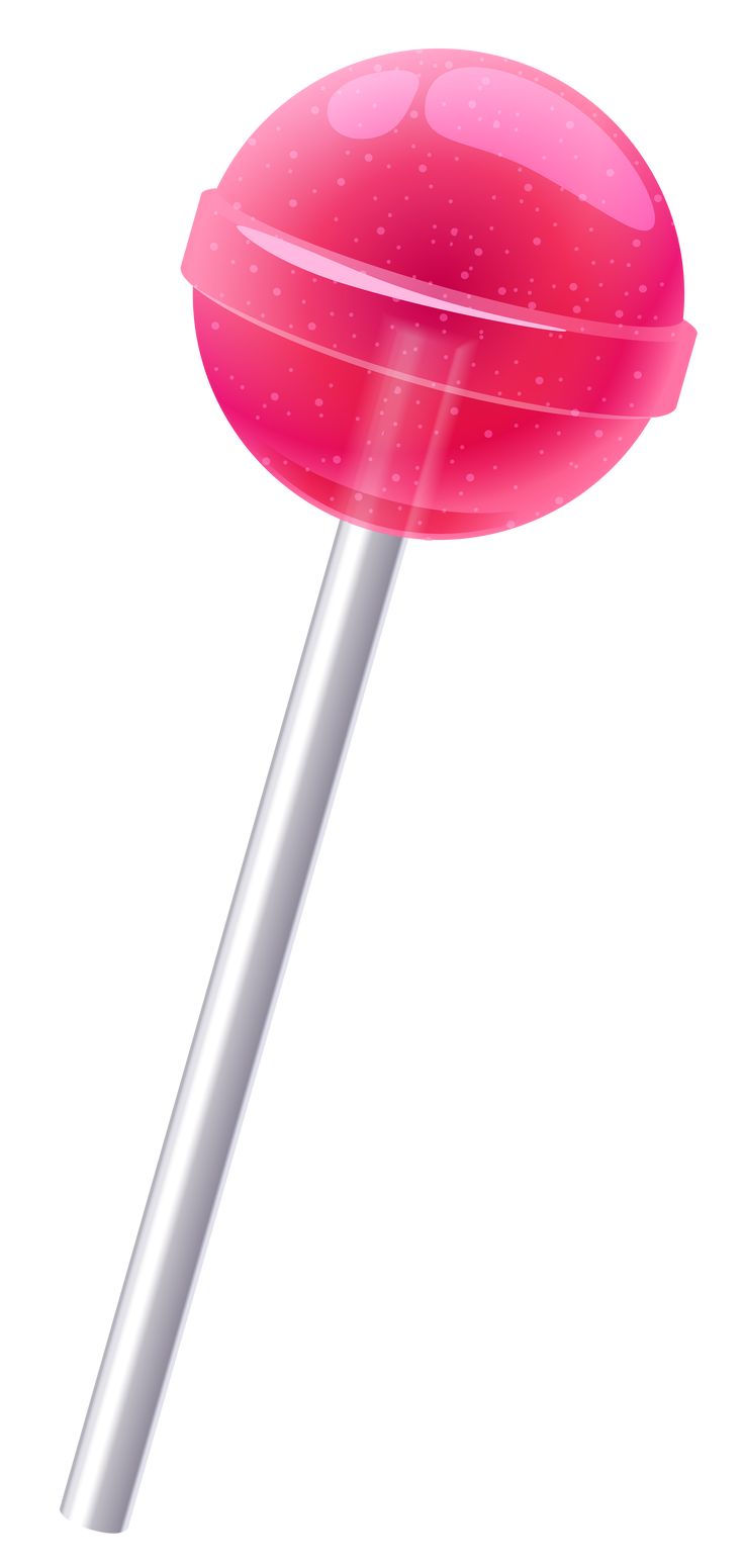 a pink lollipop on a white background