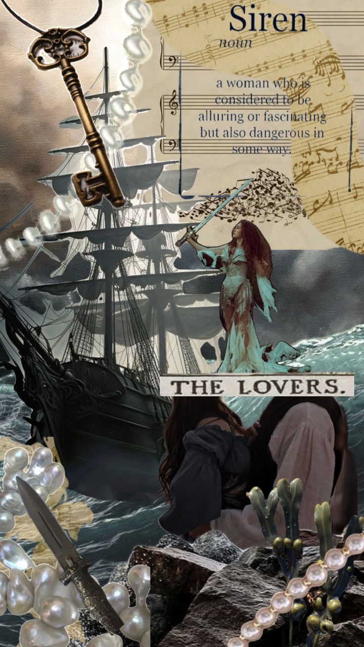 a collage with an image of a pirate ship and the words, the lovers