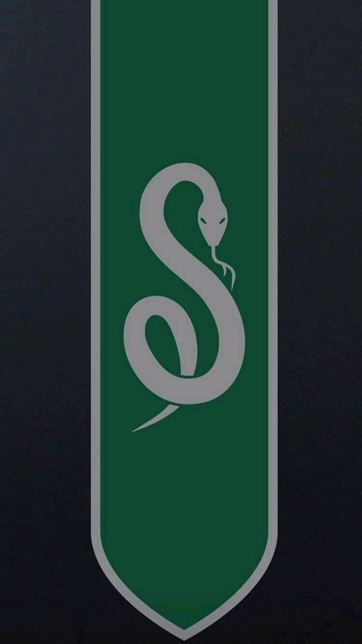 a green and white sign with a snake on it's side, in the shape of a shield