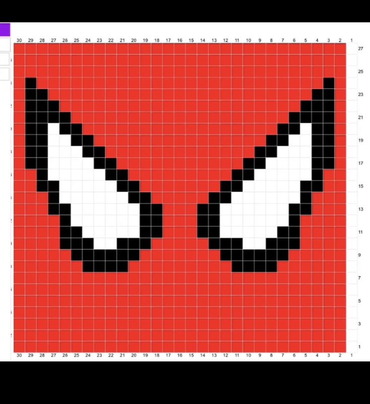 an image of a spiderman face made out of pixellated pixels and black squares