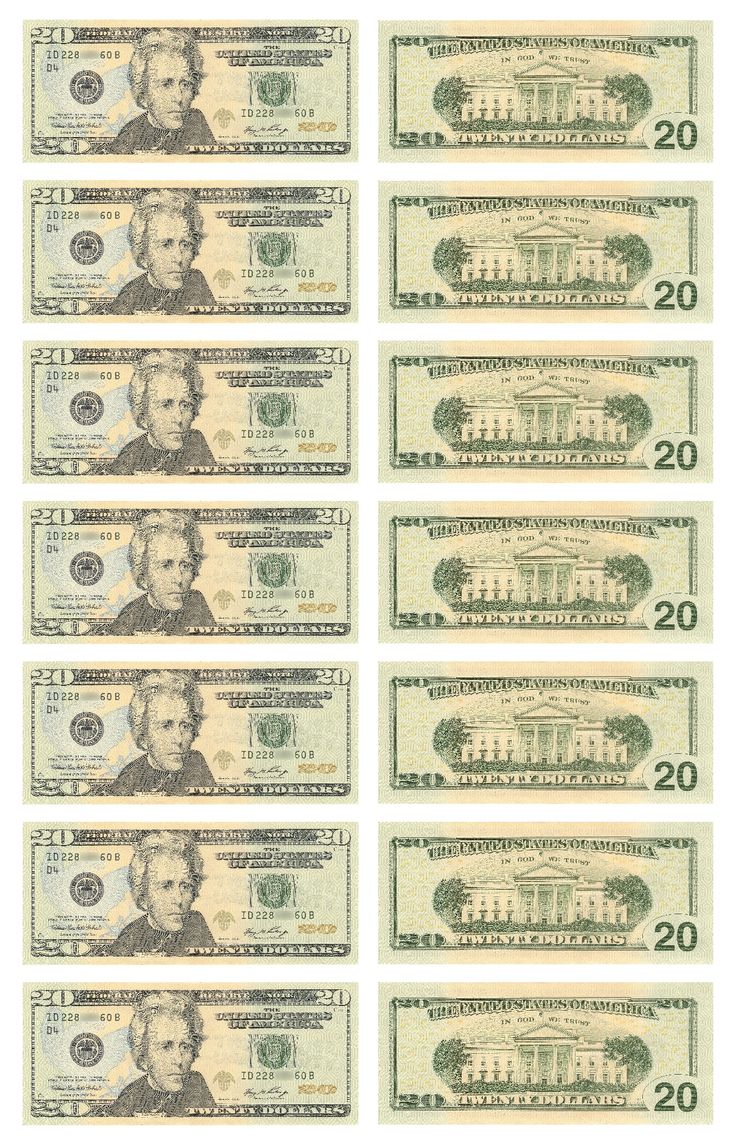 twenty dollar bills are arranged in rows