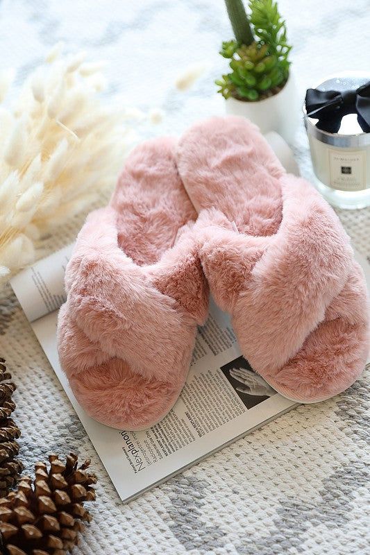 Faux Fur Material, Night At Home, Pink Slippers, Soft Slippers, Faux Fur Slippers, Fleece Leggings, Fuzzy Slippers, Pink Faux Fur, Fur Slippers