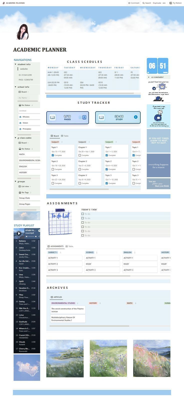 #Organisation #Student_Planner_Template #Blue_Template #Notion_Ideas Blue Template, Life Planner Organization, Planner Writing, To Do Planner, Desain Buklet, Planner Setup, Digital Organization, Weekly Planner Template, Notes Inspiration