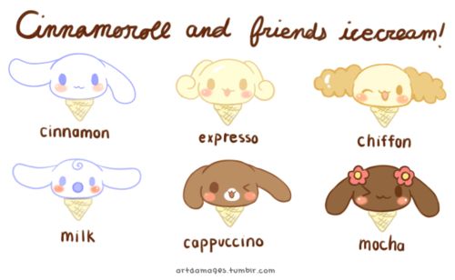 an ice cream cone with different types of animals on it and the words cinnamon, friends scream