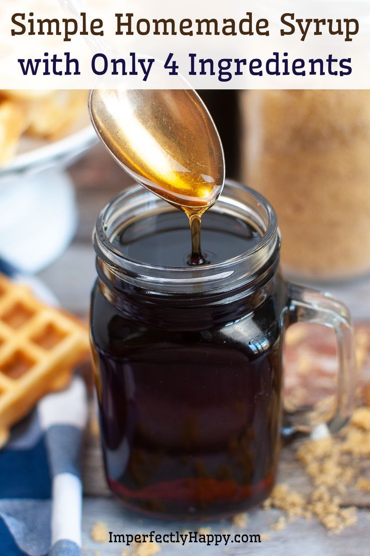 homemade syrup with only 4 ingredients in a mason jar