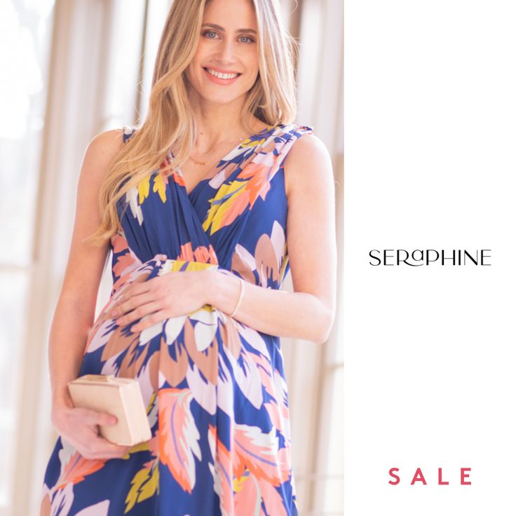 In flowing viscose crepe with a bold floral print, Seraphine's Seasonal Blooms Maternity & Nursing Maxi Dress is perfect for weddings, baby showers & parties. Maternity Floral Print Dress, Spring Blue Floral Maternity Dress, Sleeveless Floral Maternity Dress For Summer, Maternity Sleeveless Floral Print Dress, Sleeveless Maternity Dress With Floral Print, Sleeveless Floral Print Maternity Dress, Blue Floral Print Maternity Dress For Summer, Floral Print Maternity Dress, Summer Floral Maternity Dress For Garden Party