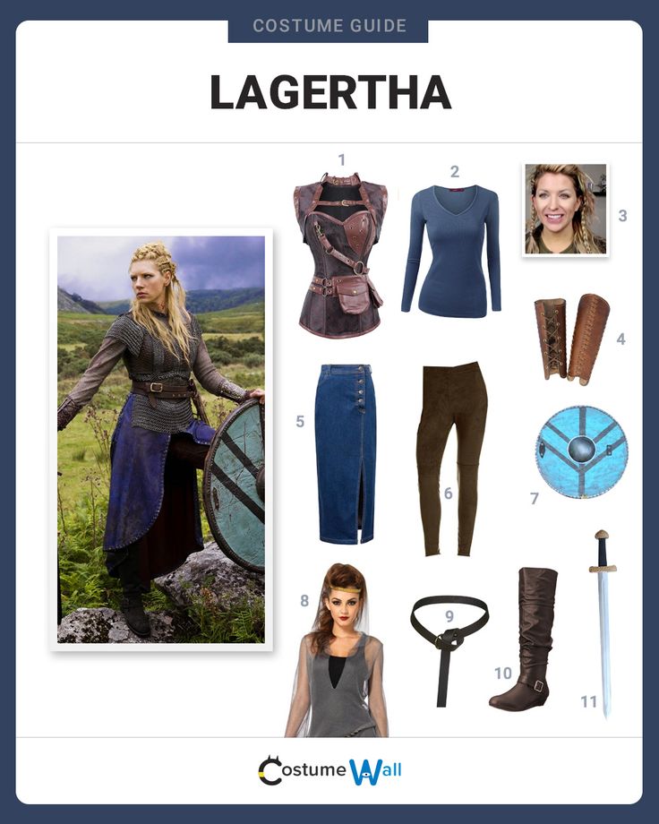 Head into battle dressed like Lagertha, the fierce shield-maiden and former wife to King Ragnar on the TV show Vikings. Lagertha Dress, Rei Ragnar, Lagertha Costume, Vikings Costume Diy, Viking Halloween, Viking Halloween Costume, Female Viking, Viking Shield Maiden, Vikings Halloween