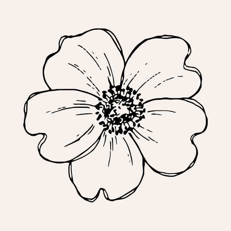 a black and white drawing of a flower