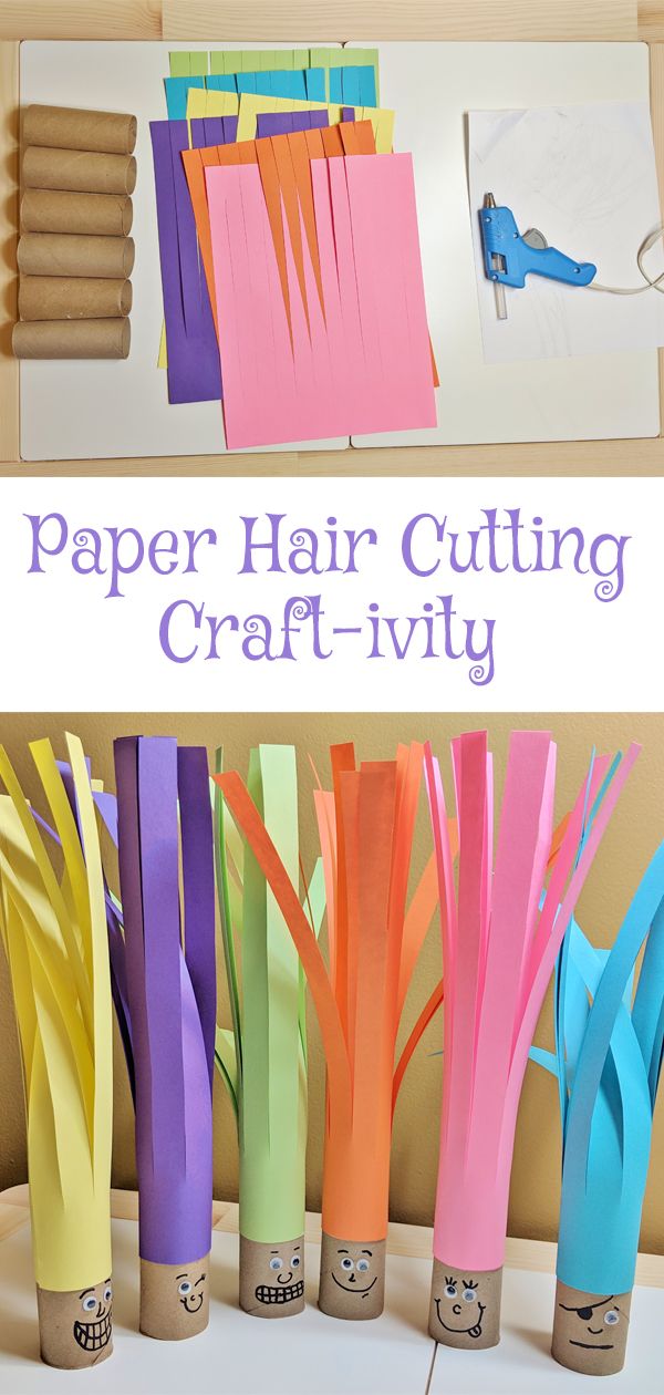 paper hair cutting craft -tivy is an easy and fun activity for kids to do