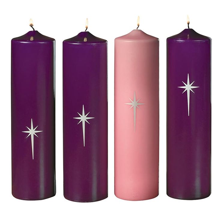 12H Star of Bethlehem Advent Candle Set Purple Pillar Candles, Advent Church Decorations, Third Sunday Of Advent, Advent Wreath Candles, Advent Wreaths, Liturgical Calendar, The Star Of Bethlehem, First Sunday Of Advent, Advent Decorations