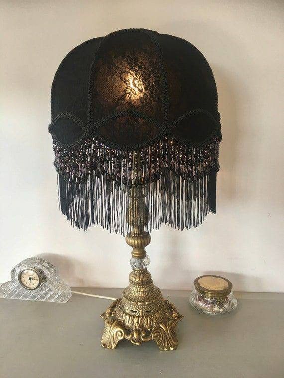 a lamp that is on top of a table