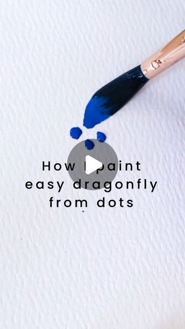 a paint brush with the words how to paint easy dragonfly from dots