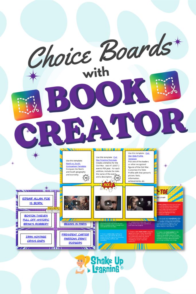 the book creator with text and pictures on it