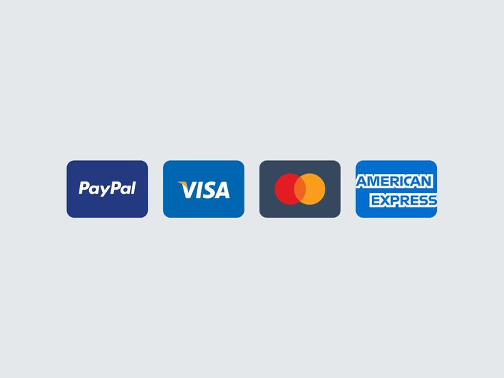 three credit cards with the words pay - pal, american express and visa