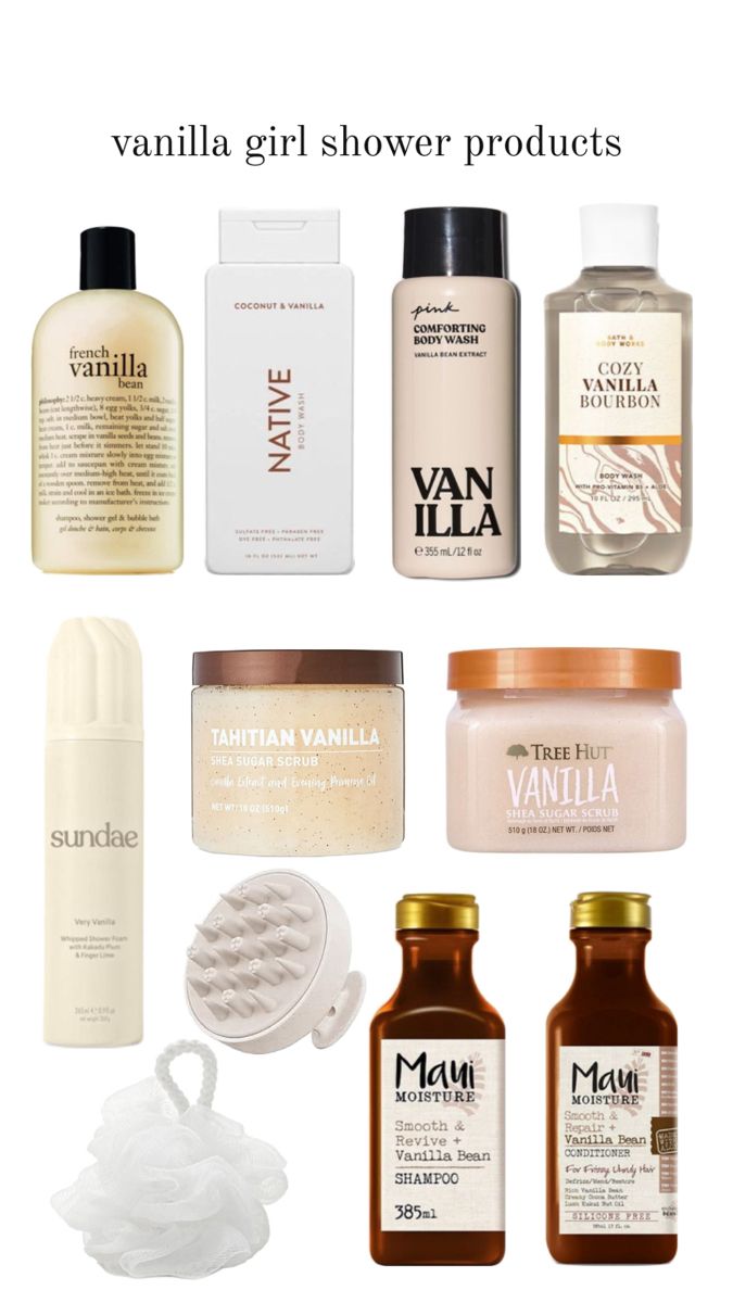 vanilla girl aesthetic  and clean girl aesthetic shower products Aesthetic Shower Products, Aesthetic Shower, Vanilla Girl Aesthetic, Shower Products, Body Hygiene, Perfume Collection Fragrance, Clean Girl Aesthetic, Shower Skin Care, Body Smells