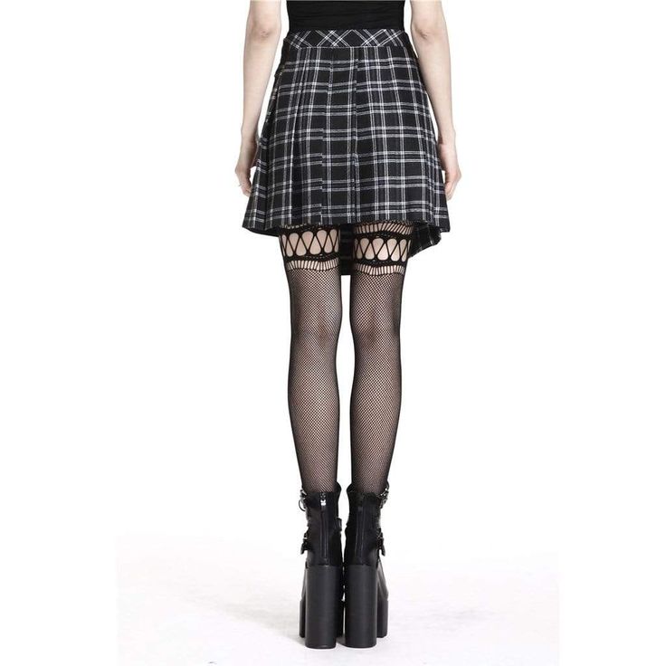 Tartan checks and plain fabric have been creatively used to create an illusion of a wrap-around skirt. The short pleated skirt sports leather straps, D-rings and lobster claw clasps along with an oversized safety pin to add the punk flavors to this smart skirt. 
Material:POLYESTER 
Color:BLACK 
Size:S-2XL 
Sku:KW135 Short Pleated Skirt, Punk Skirt, Pleated Skirt Short, Wrap Around Skirt, Plain Fabric, Sports Skirts, Style Punk, Safety Pin, Lobster Claw