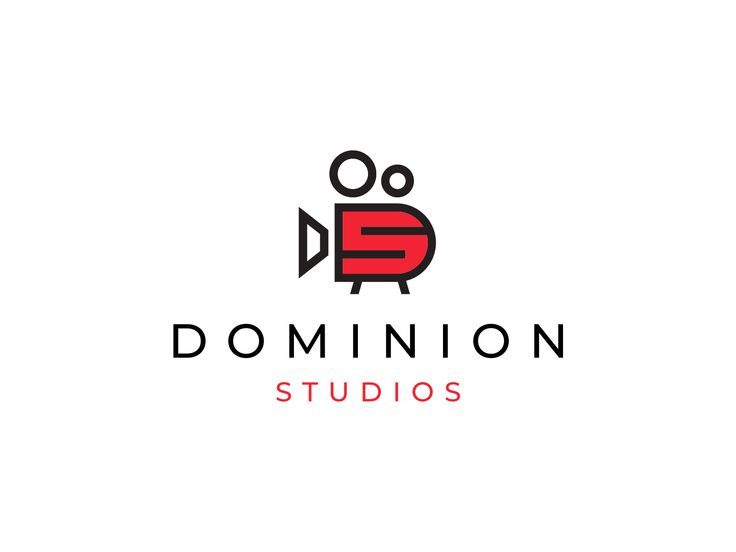 the logo for dominion studios, which has been designed to look like an old television