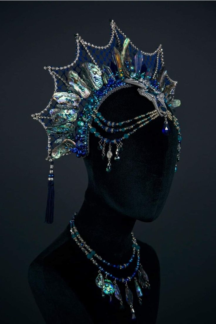 Merbella Studios, Mermaid Aesthetic, Headpiece Jewelry, Fashion Design Drawings, Fantasy Dress, Fantasy Jewelry, Fantasy Clothing, Fantasy Fashion, Character Outfits