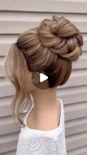 High Bun Updo Wedding Hair Tutorials, Updos Tutorials Videos, High Updo Hairstyles, Wedding Hairstyle Tutorial, High Updo Tutorial Videos, High Hairstyles, Bridal Updo Tutorial Videos, Beautiful Bun Hairstyles, Elegant Updo Tutorial Videos