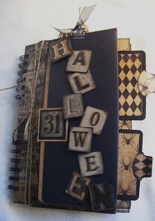 an altered book with letters and numbers on it