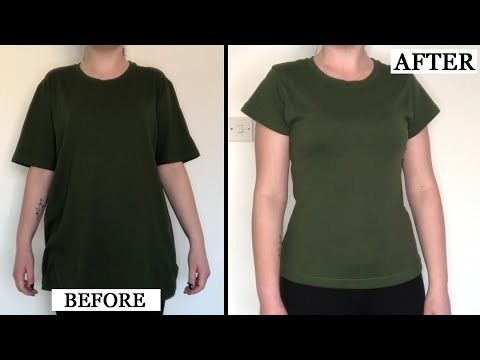 before and after photos of a woman's green t - shirt