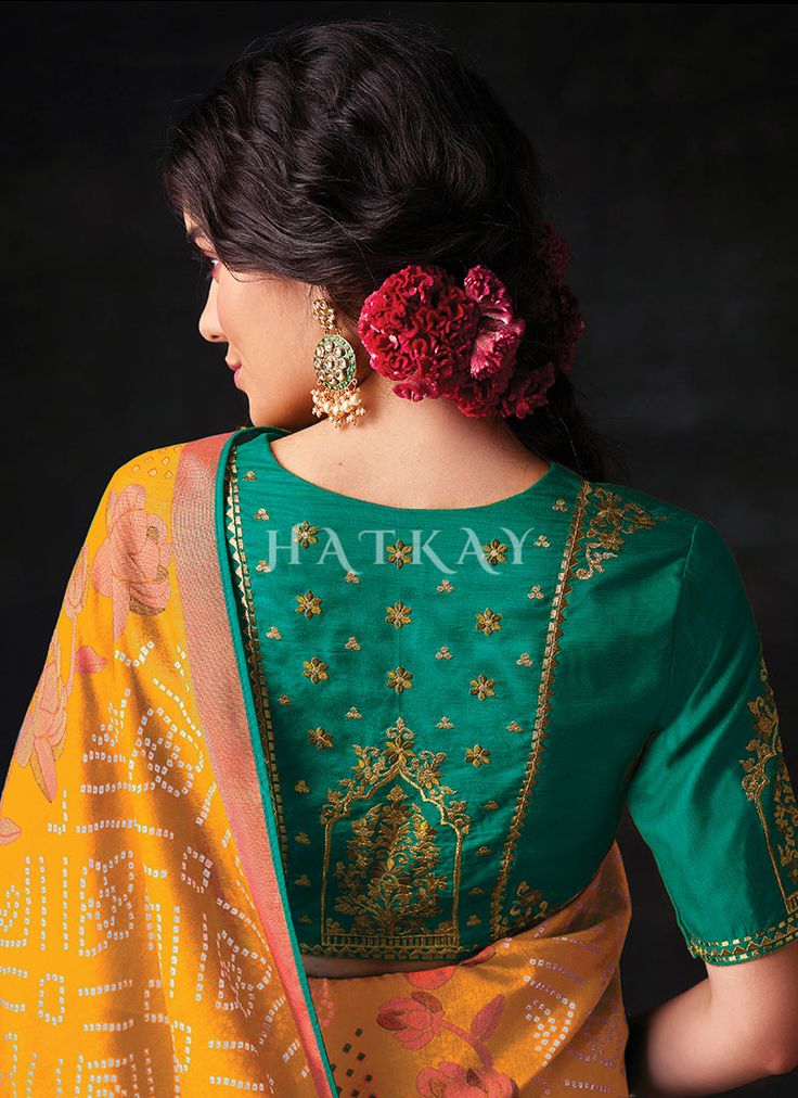 Yellow And Green Embroidered Festive Saree has classic and stylish appeal with all the hues of indian traditional touch. This saree is embedded perfectly with bandhani motifs all over pallu on pure organza silk saree with tassel detail paired with resham thread and sequence embroidered vibrant silk blouse. Drape this saree on parties and events with heels and handcrafted jewellery to look like a diva. Shop Latest Indian Saree In USA, UK, Canada, Germany, Mauritius, Singapore With Free Shipping W Mustered Yellow, Red Sequin Saree, Worked Blouse, Festive Saree, Sequin Saree, Floral Saree, Yellow Soft, Latest Indian Saree, Organza Silk Saree