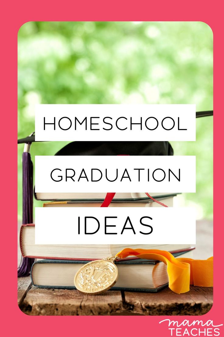 books and graduation cap with the words homeschool graduation ideas