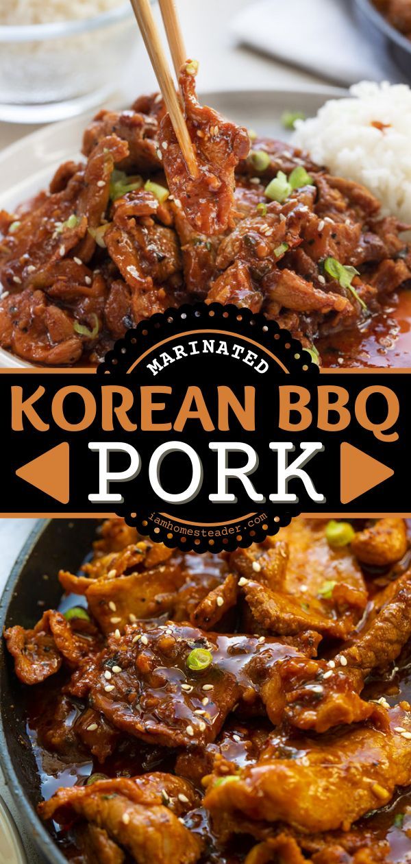 korean bbq pork with chopsticks and rice