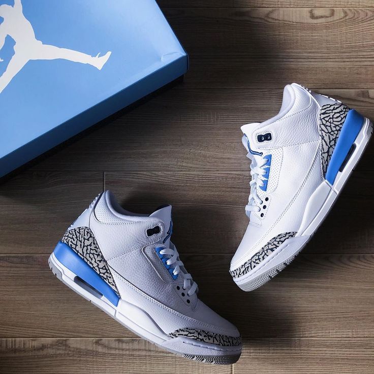 Jordan 3 Blue, Unc Jordans, Jordan Unc, Jordan Retro 3, Blue Jordans, Nike Boys, 3 Women, Retro 4, Air Jordan 3 Retro