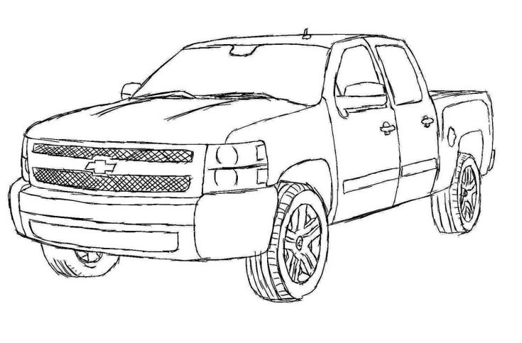 a drawing of a pickup truck