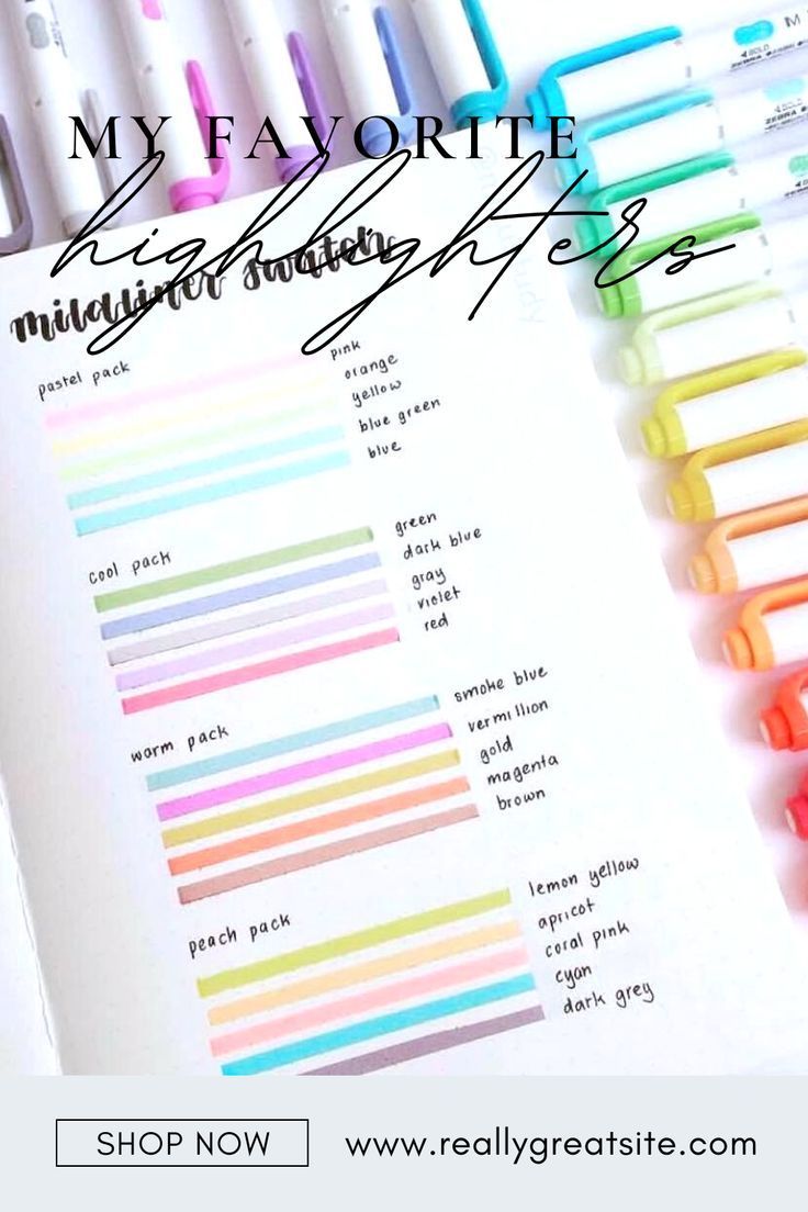 several different colored pens sitting on top of an open notebook with the words, my favorite multicolored pencils