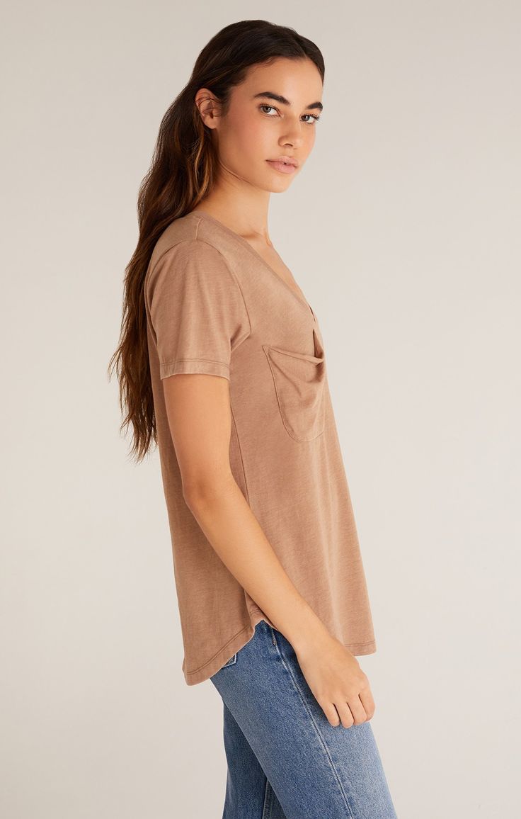 Favorite tee is an understatement. Made from our signature burnout jersey, this tee is complete with a curved v-neckline and a slouchy raw edge pocket. Because of its soft feel and chic fit, you will want to stock up in every color. Z Supply Women's Pocket T-Shirt, Cafe Latte, Extra Small, Jersey Knit Casual Soft-washed Short Sleeve Top For Everyday, Trendy Soft-washed T-shirt For Casual Gatherings, Soft-washed Tri-blend Fall Tops, Trendy Tri-blend Soft-washed Tops, Casual Soft-washed Tops For Everyday, Trendy Soft-washed Top For Everyday, Soft-washed T-shirt For Casual Fall Gatherings, Casual Cotton Short Sleeve Top For Fall, Trendy Short Sleeve Top For Fall