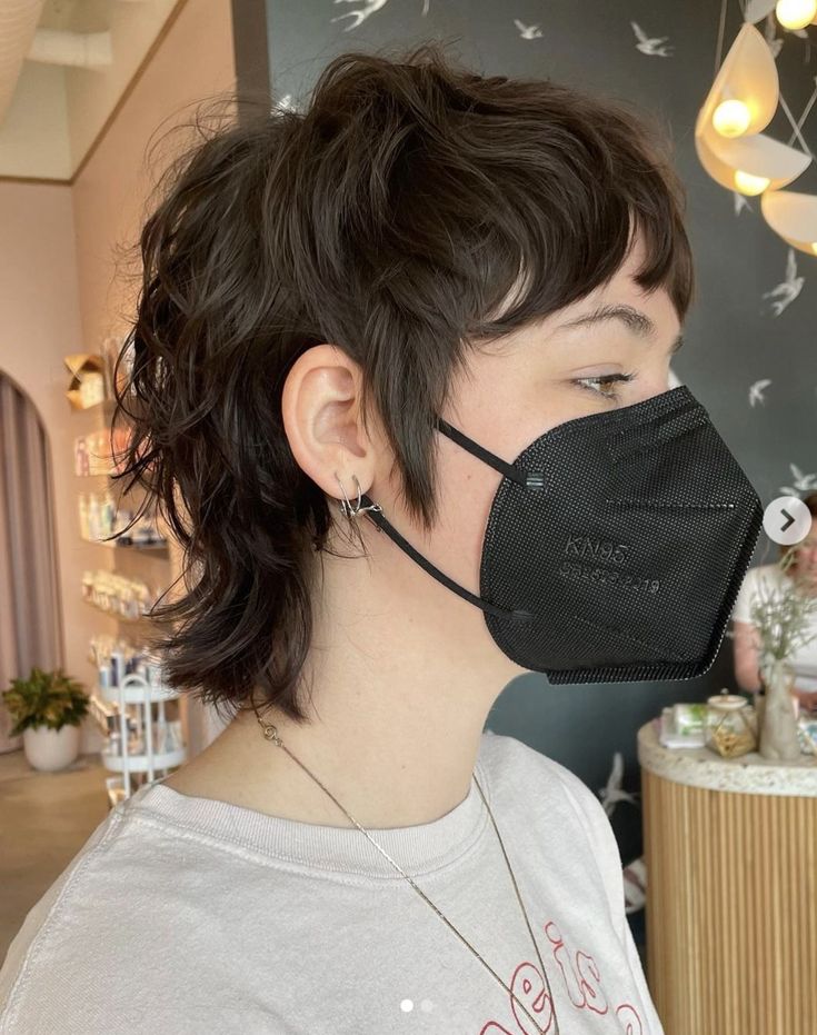 Micro Shag Pixie, Bob Mullet Women, Shaggy Short Hair Mullet, Shaggy Short Hair Thick, Long Shag Pixie Haircut, Mullet Like Haircut, Very Short Shaggy Haircuts, Fashion Mullet Women, Soft Mullet Hairstyle Women Short