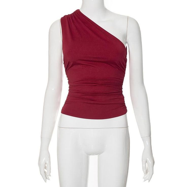 Please refer to our sizing chart for a guideline when choosing a size. 5 business days order processing time. 90% polyester 10% spandex. Summer Tops With Ruched Sides And Elastane, Ruched One Shoulder Top With Asymmetrical Neckline, Ruched One-shoulder Top With Asymmetrical Neckline, Trendy Fitted One Shoulder Top With Ruched Detail, Trendy Fitted One-shoulder Top With Ruched Detail, Stretch Ruched One Shoulder Top With Asymmetrical Neckline, Ruched Stretch One Shoulder Sleeveless Top, Casual Ruched One-shoulder Top, Casual One-shoulder Ruched Top