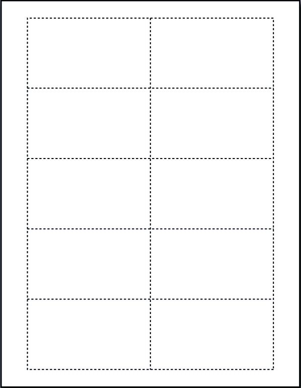 a blank card with four squares on the front and one square on the back, in white