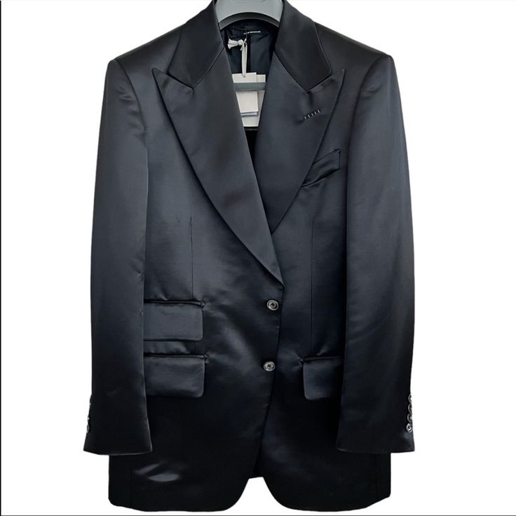 Beautiful Satin Tuxedo Jacket. Never Been Worn! The Sleeves Were Altered 1cm But Nothing Else Was Touched. We Ended Up Going With A Different Color Tuxedo For The Event And This Is Still Brand New :) Tom Ford Tuxedo, Tom Ford Suit, Tuxedo Jacket, Tom Ford, Mens Suits, Blazer Suit, Ford, Satin, Blazer