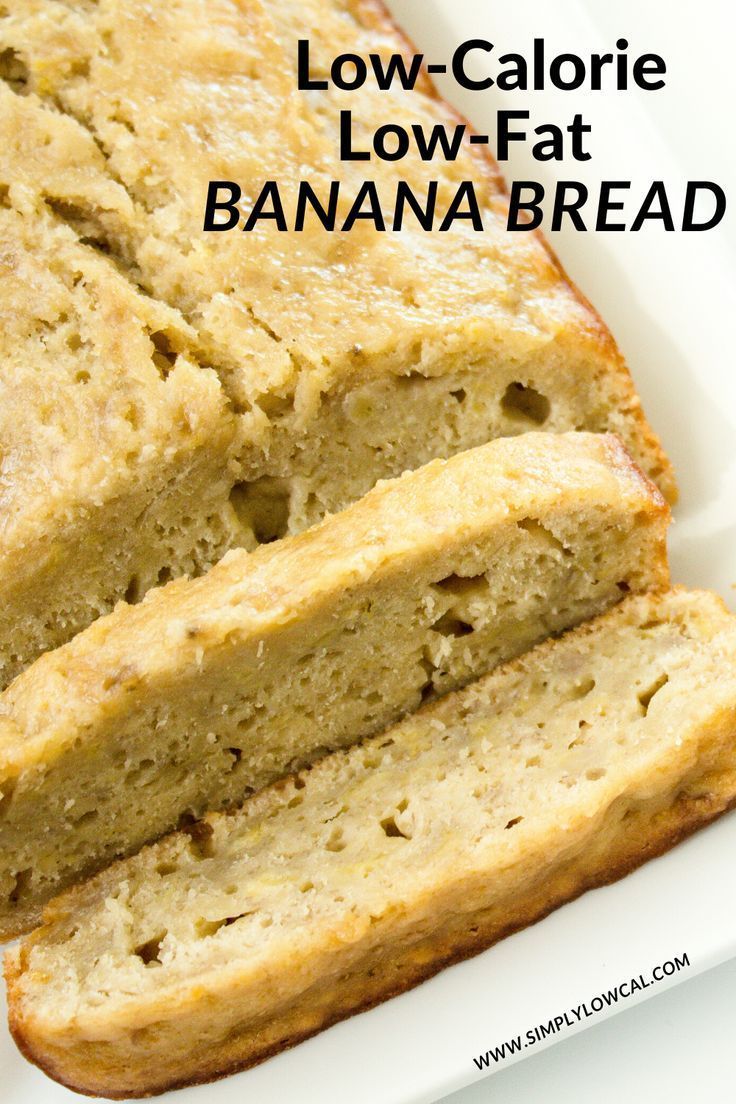 Low Calorie Banana Bread, Low Fat Banana Bread, Low Fat Desserts, Medicine Tips, Baking Powder Uses, Low Calorie Dinners, No Calorie Snacks, Low Cal Recipes, Low Calorie Desserts