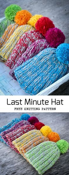 the last minute hat is made with yarn