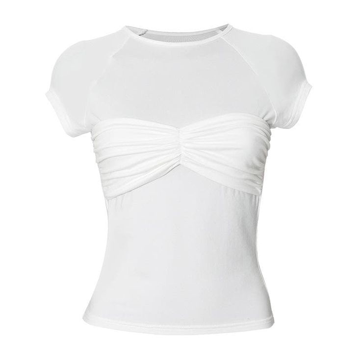 Please refer to our sizing chart for a guideline when choosing a size. 5 business days order processing time. 90% polyester 10% spandex Trendy Stretch Mesh Top With Crew Neck, Fitted Solid Color Spring Top, Spring Solid Color Fitted Tops, White Tops For Layering, White Layering Tops, Spring Solid Stretch Mesh Top, Stretch Solid Mesh Top For Spring, Crew Neck Solid Color Tops For Layering, Solid Color Crew Neck Top For Layering