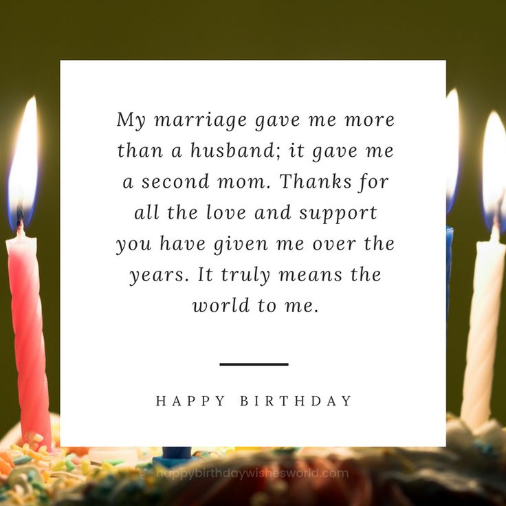 a birthday cake with candles on it and a card that says, my marriage gave me more than a husband